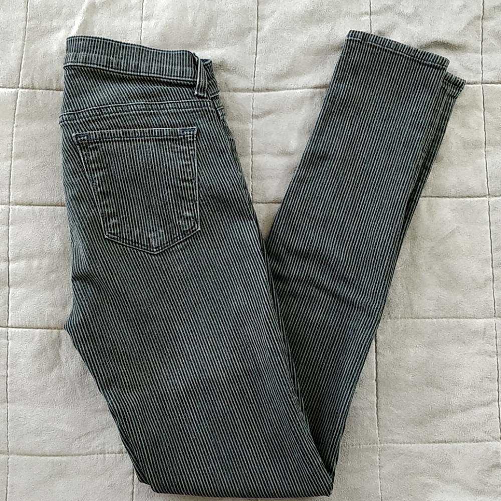 J Brand railroad striped skinny jeans, size 26